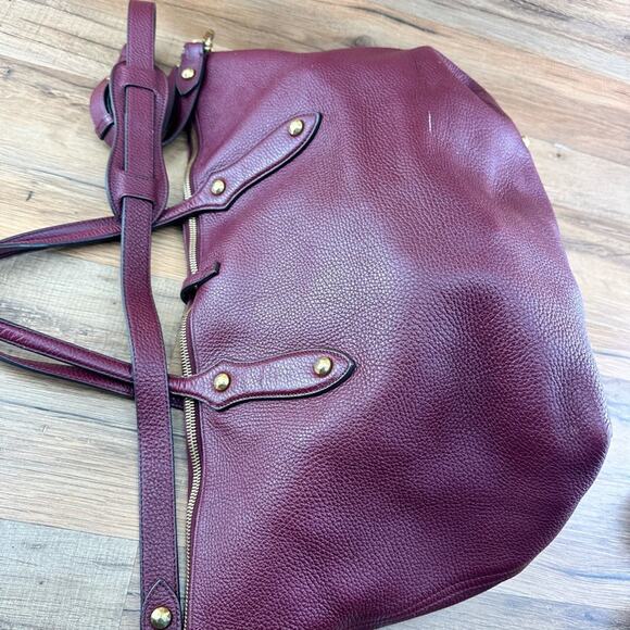 Annabel Ingall Isabella Purple Pebbled Leather Large Tote Satchel Bag - Picture 6 of 15